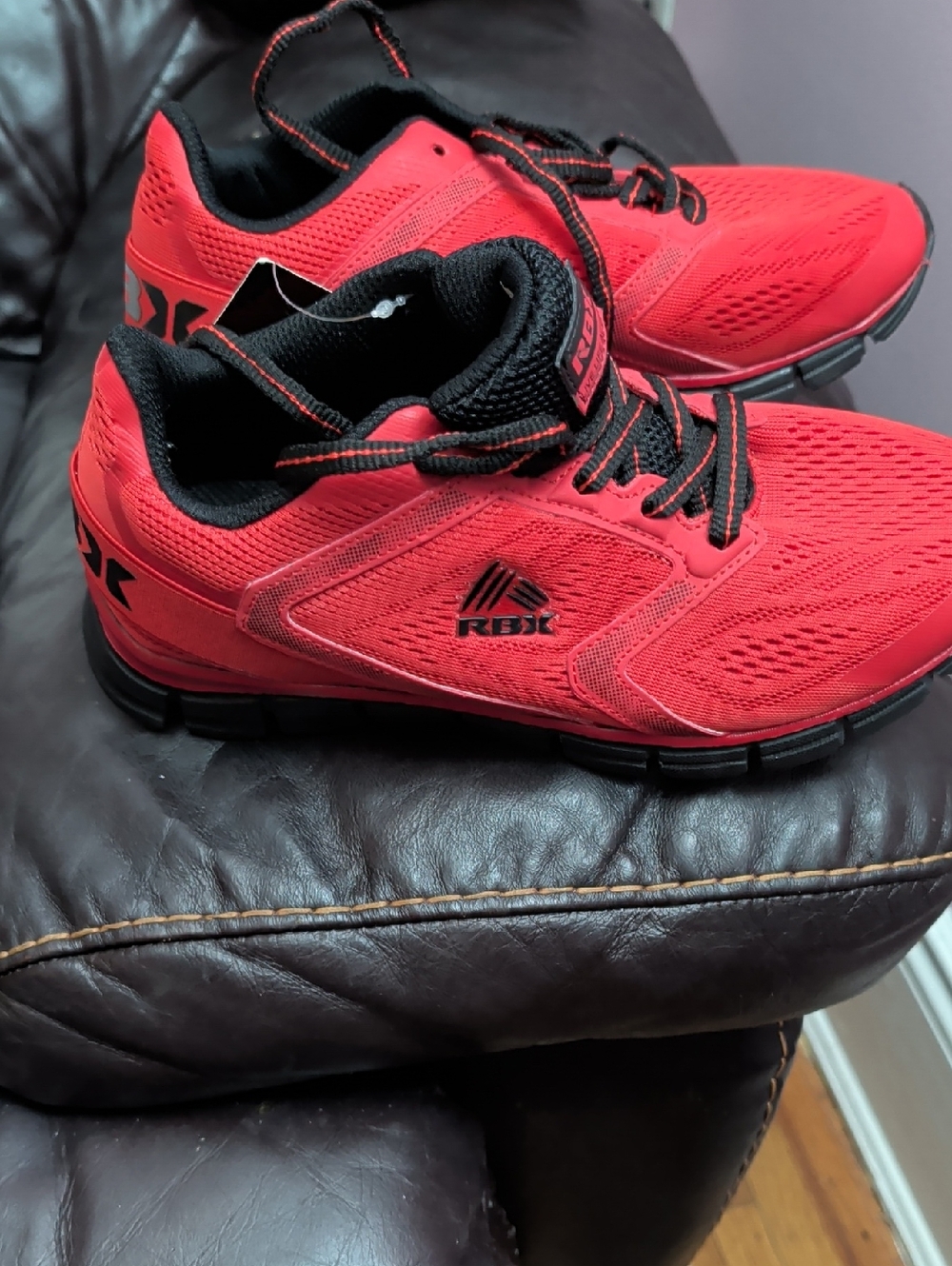 RBX Men's Red Athletic Shoes with Black Accents
